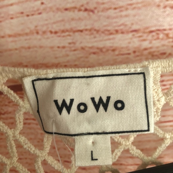 NWT WoWo brand Crochet Vest Size L - Picture 3 of 5